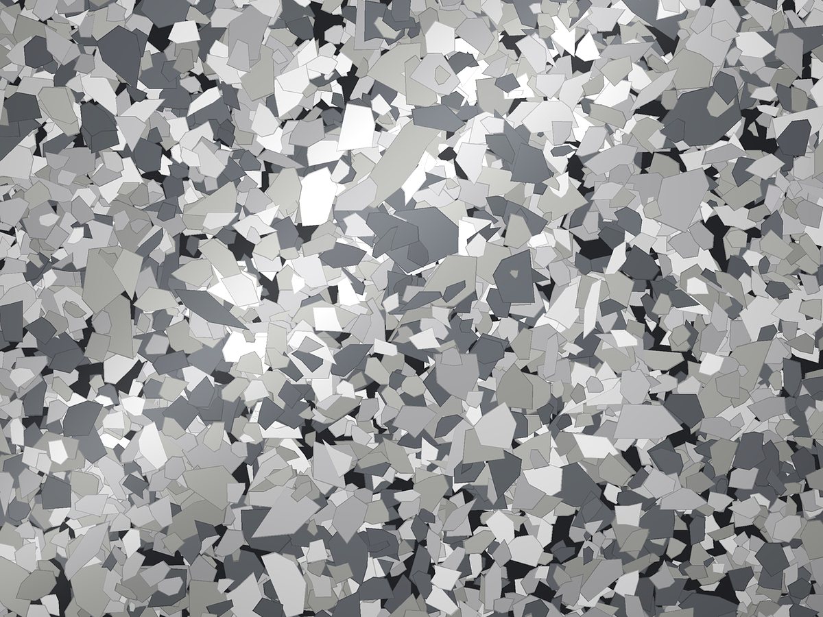 Rendered swatch of Stone Ridge flake colors: light granite gray, graphite, pale gray, white