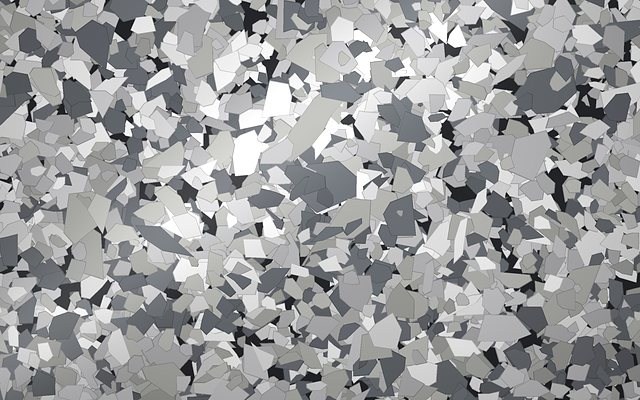 Rendered swatch of Stone Ridge flake colors: light granite gray, graphite, pale gray and white